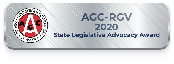 AGC-RGV 2020 State Legislative Advocacy Award badge, E-CON Group