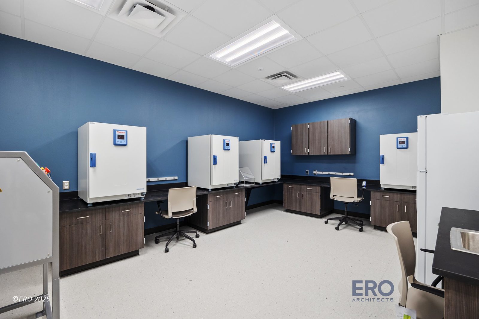 Administrative office at the Hidalgo County Health Facility Lab, built by E-CON Group in Edinburg, Texas