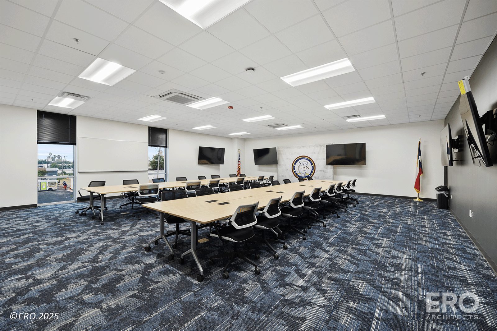 Council conference room at San Juan City Hall built by E-CON Group, San Juan, TX