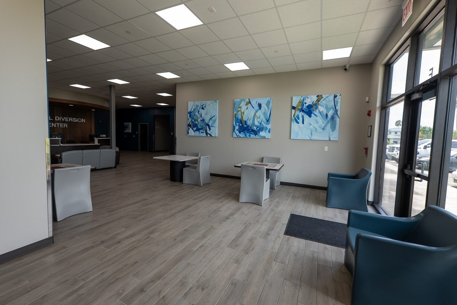 Patient lobby at Tropical Texas Behavioral Health Tropical Plaza, Edinburg, TX, built by E-CON Group